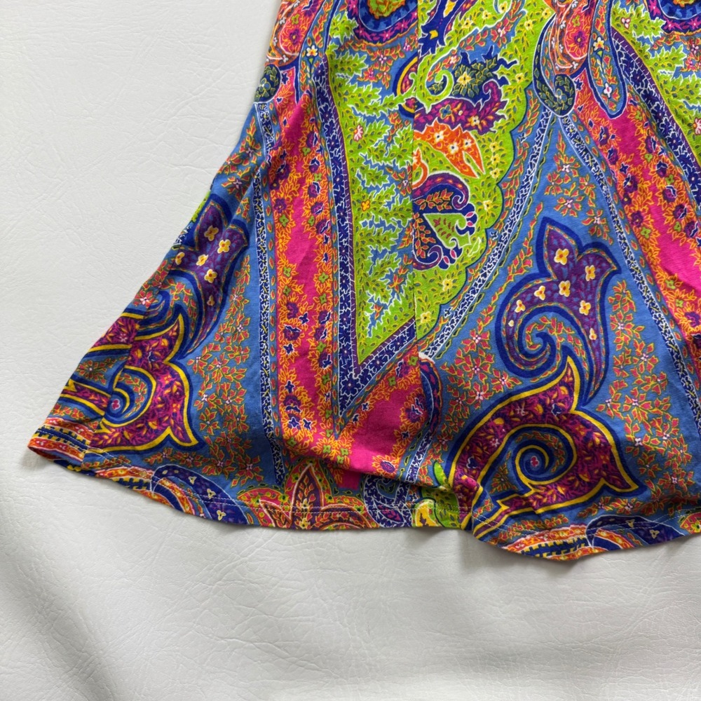 Lauren Ralph Lauren Women Multicolor Paisley Viscose Midi Dress Sze L Sleeveless - Picture 15 of 16